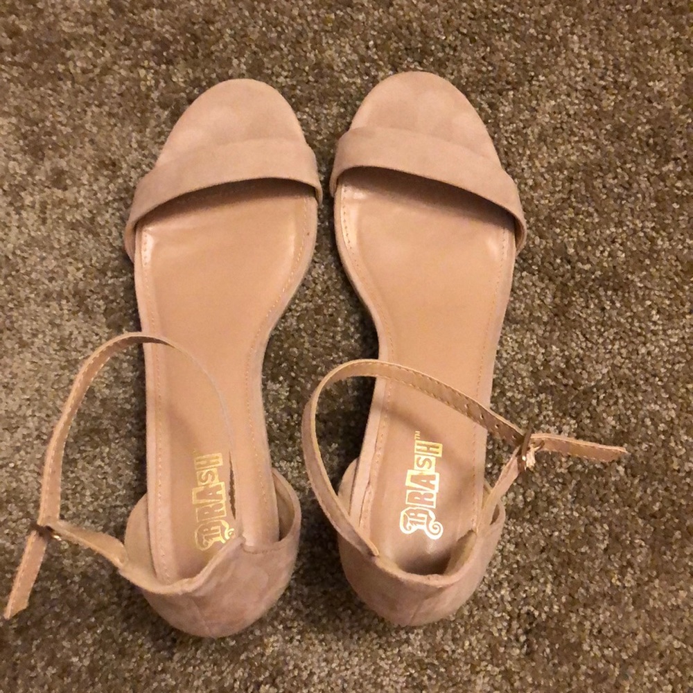 Beige Brash block heels